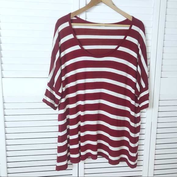 Ag Adriano Goldschmied Tops - AGJeans striped dolman sleeves oversized tee